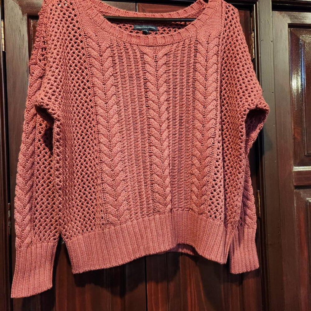 American Eagle Women's Medium Rose Mauve / Coral Knit Sweater